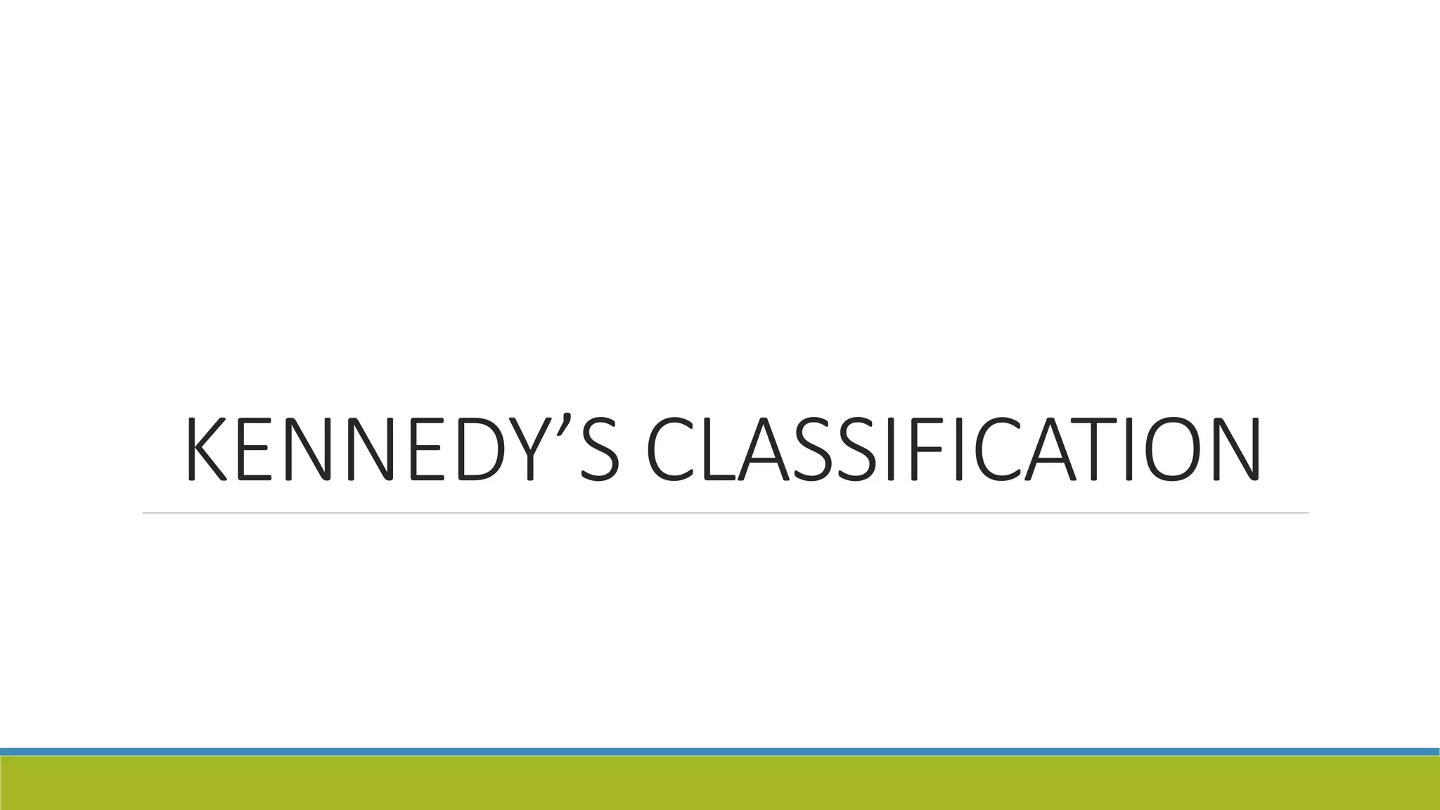 KENNEDY’S CLASSIFICATION
 