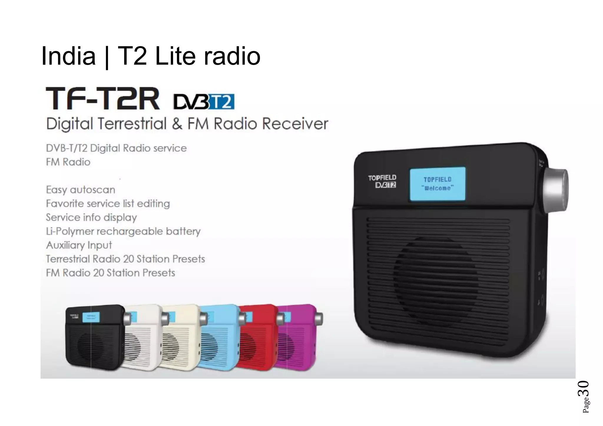 Page30
India | T2 Lite radio
 