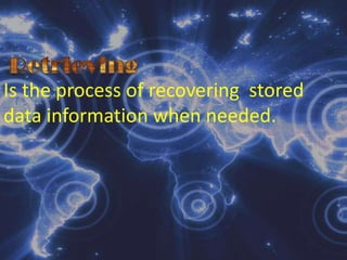 Data InformationData consist of raw facts and figures that are processed into information. Information summarized data or otherwise manipulated data.