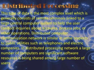 Storingis the process of placing similar into files for future reference, and this can be done in various forms. We can actually store data in manual form that is with the use of ledger/log book, the other form is being done electromechanically (punched cards), and the last methods is considered as the modern way of storing data and that is with the use of electronic storage devices  such as magnetic tapes, disk, and main memory.