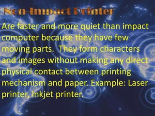 Optical Technologyinvolves the use of laser, highly concentrated beam of light. This technology includes optical laser disk, optical cards and optical tape. The optical storage technology used with computers consists of four types.