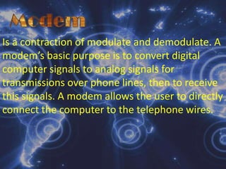 PrinterIs an output device that prints characters, symbols and perhaps graphics on paper.