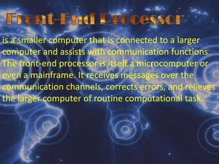 Soft CopyRefers to data that is shown on a display screen or is in audio or voice form. This kind of output is not tangible; it cannot be touch. The softcopy output hardware