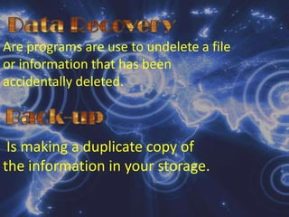 SoftwareRefers to the collection of programsand operating aids associated with a computer to facilitate its programming and operation and extends its processing capability.   
