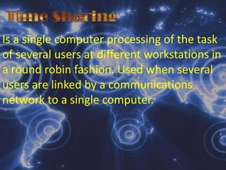 Checks equipments malfunctions and   	display error messagesUtility Programsare generally used to support, enhance or expand existing programs in a computer system. Examples of utility programs are screen saver, data recovery programs, back up, virus protection, data   compression, memory management and de-fragmentation. 