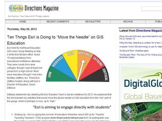 “Esri is aiming to engage directly with students”

 