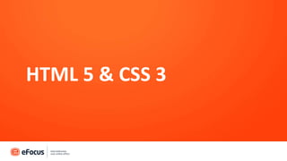 HTML 5 & CSS 3
 