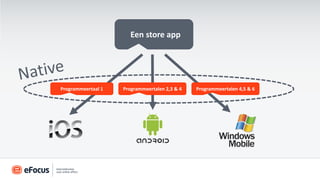 Een store app




Programmeertaal 1   Programmeertalen 2,3 & 4   Programmeertalen 4,5 & 6
 
