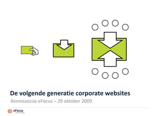 De volgende generatie corporate websites
Kennissessie eFocus – 29 oktober 2009
 