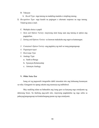 Tukuyan Examples Sining at Agham ng Pagsusulit Pangwika | PDF