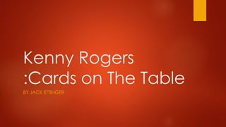 Kenny Rogers
:Cards on The Table
BY JACK ETTINGER
 