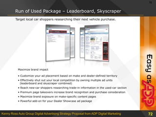 Social Marketing & Reputation Management Value Proposition Specifics:ADP will build your dealership sponsored online community using the most powerful social networking platform technology available to make it easy and fun for your customers to participate… Using a combination of OEM and enthusiast publication content , we incorporate highly desirable content which is automatically updated daily to create an engaging and rich experience for people in your local market area.  ADP Social Marketers will publish blogs, forum discussions, photos and videos that will stimulate your community members to respond and create their own content, triggering others to join in!  ADP will build and deploy a  comprehensive syndication strategy that uses Really Simple Syndication (RSS) and embedded HTML code (Widgets) built into your dealership sponsored community to push content and member activities out to the most popular sites on the web.  