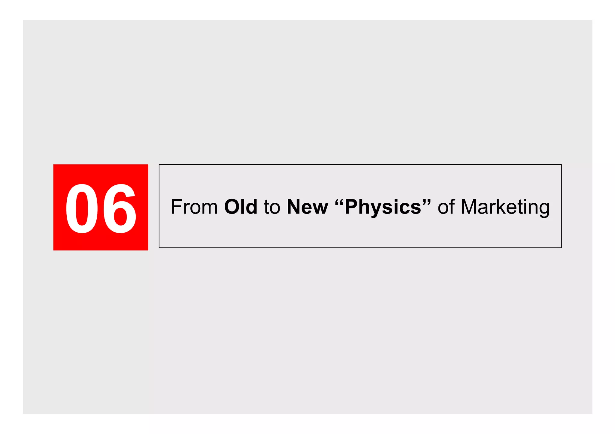 From Old to New “Physics” of Marketing
06
 