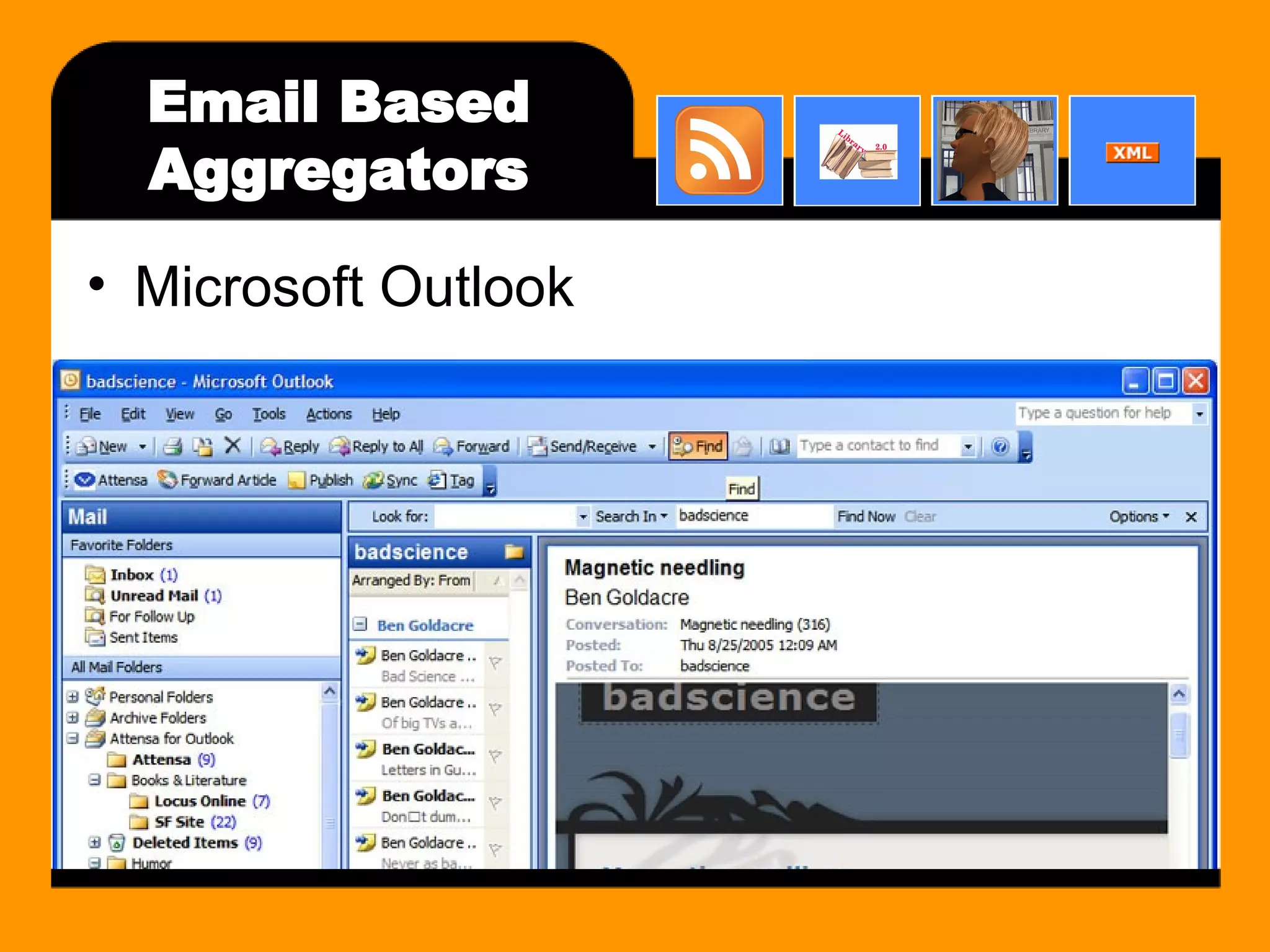 Email Based Aggregators Microsoft Outlook 