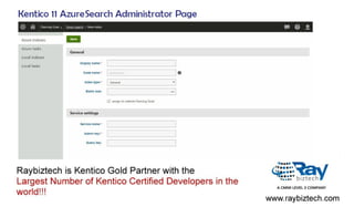 Kentico 11 AzureSearch Administrator Panel Raybiztech