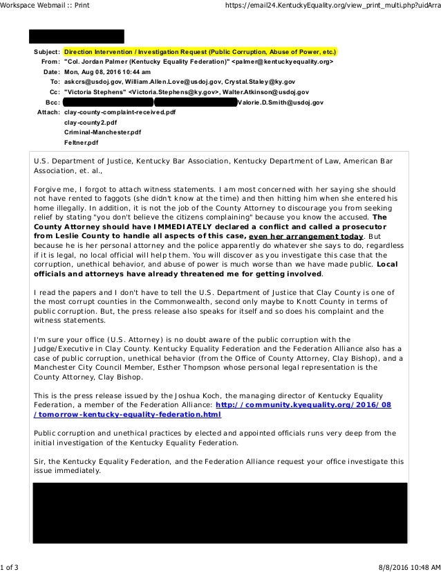 file in how small a to ky claim Equality Federation's Kentucky Jordan releases Palmer