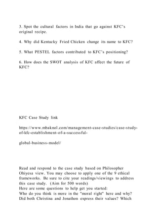 KENTUCKY FRIED CHICKEN CASE STUDY OF KFC | PDF