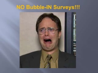 NO Bubble-IN Surveys!!!