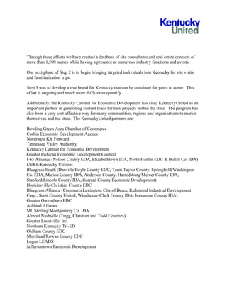 KentuckyUnited:  Year 2 Recap Brief