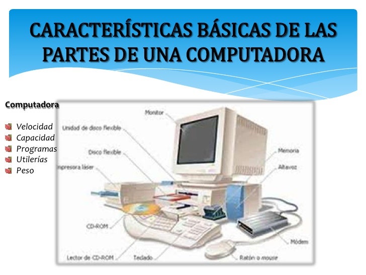 Resultado de imagen para caracterÃ­sticas de la computadora