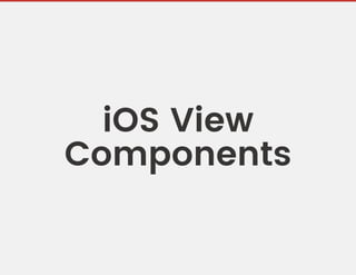 iOS View
Components
 