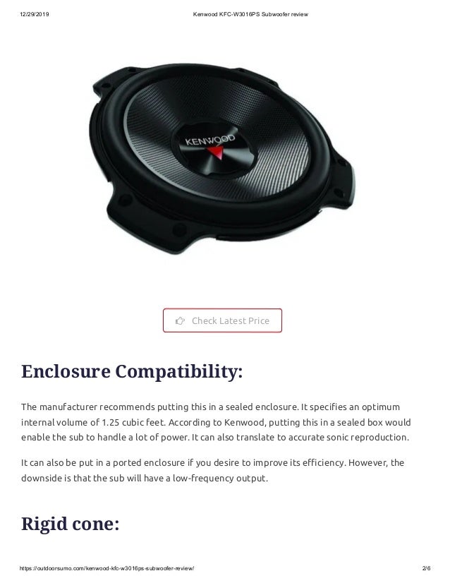 kenwood shallow mount subwoofer