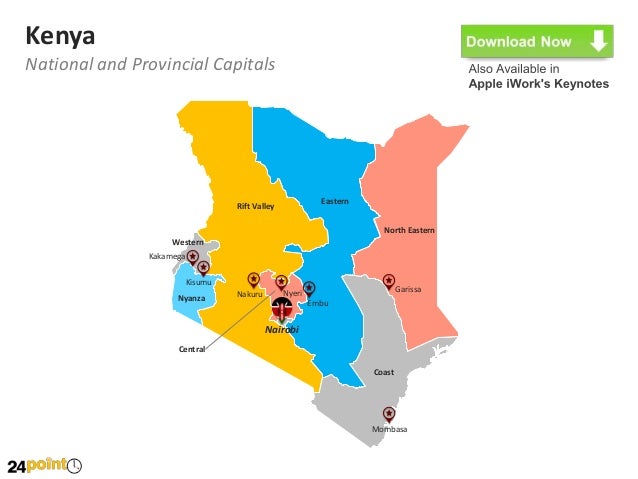 Kenya Map Editable Powerpoint Slides