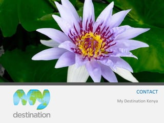 CONTACT My  Destination Kenya mydestination.com/kenya Kenya.admin @mydestination.com Tel: 245-733-621-658 