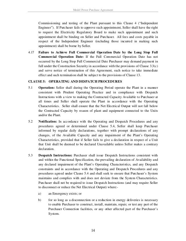 Kenya model power_purchase_agreement