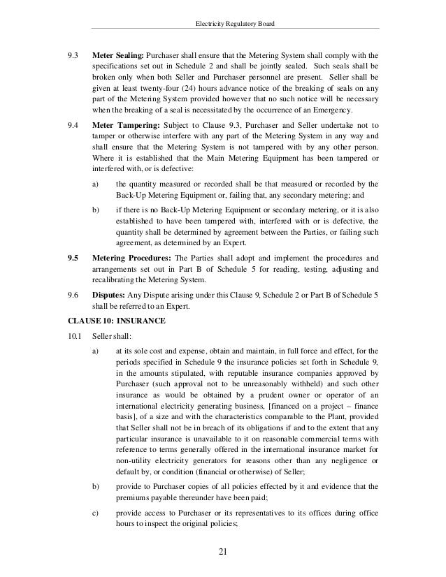 Kenya model power_purchase_agreement