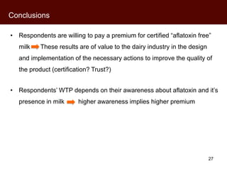 Kenyan milk consumers’ behaviour and perceptions of aflatoxin