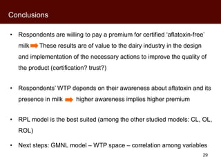 Kenyan perceptions of aflatoxins: An analysis of raw milk consumption