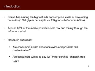 Kenyan perceptions of aflatoxins: An analysis of raw milk consumption