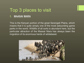 Top 3 places to visit
 
