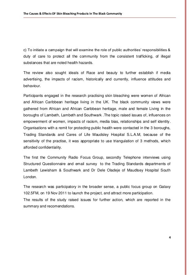 Reflection on skin bleaching picture