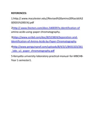 paper chromatography of amino acids lab report