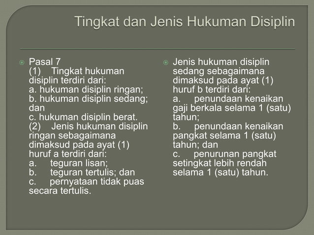 Kepegawaian : Kewajiban PNS, Tingkat dan Jenis Hukuman Disiplin | PPTX
