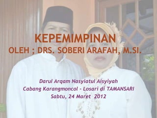 Darul Arqam Nasyiatul Aisyiyah
Cabang Karangmoncol – Losari di TAMANSARI
Sabtu, 24 Maret 2012
 