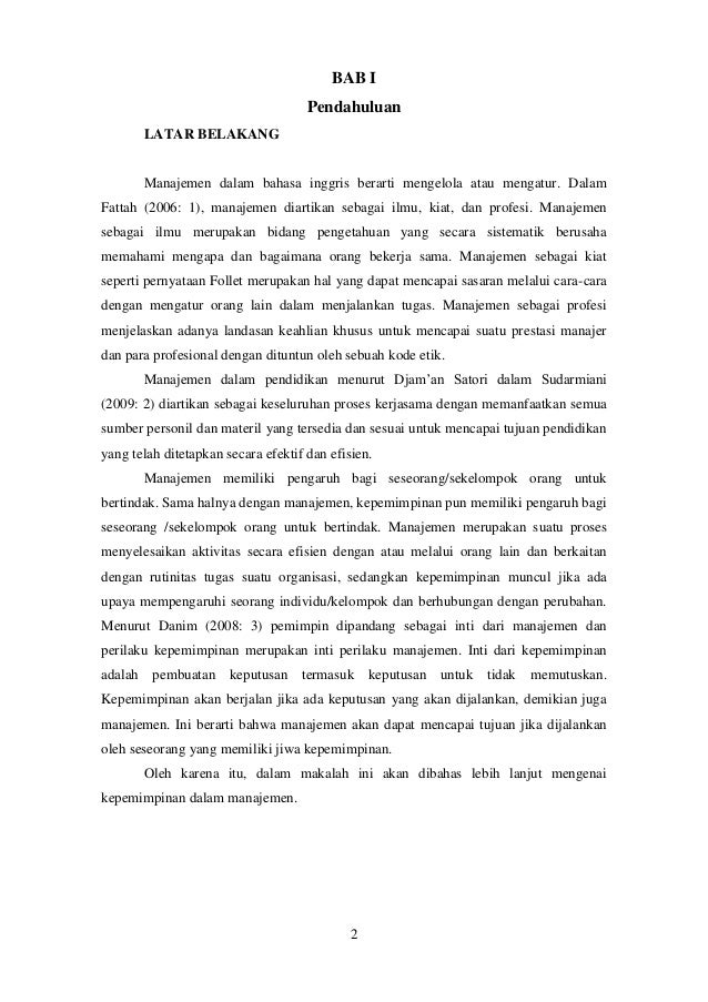 Kepemimpinan Dalam Manajemen