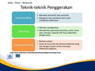 http://www.slideshare.net/wahyunitarahmawati/ppt-actuating-revisi
 