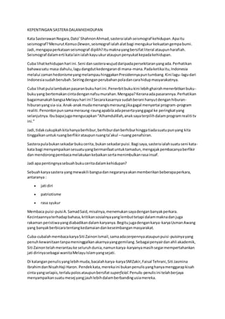 Kepentingan sastera dalam kehidupan | DOCX