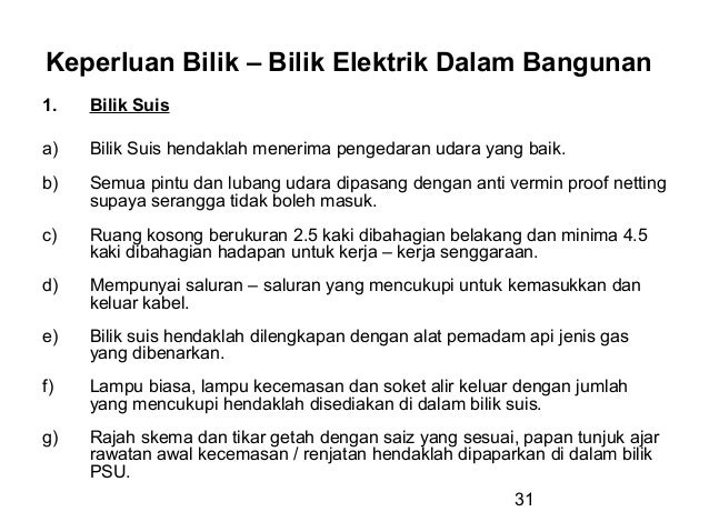 Keperluan elektrik dalam bangunan Keperluan elektrik dalam bangunan