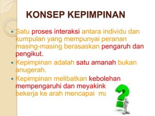 Masyarakatmodenberdasarkanketokohan,ilmu,keterampilan,berpengaruh & berkarismaSiapa pemimpin Pelajar di SekolahPengawas