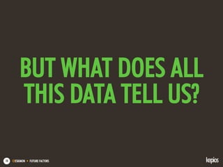 @ESKIMON • FUTURE FACTORS10
BUT WHAT DOES ALL
THIS DATA TELL US?
 