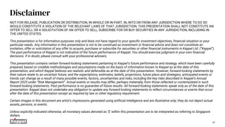 47
NOT FOR RELEASE, PUBLICATION OR DISTRIBUTION, IN WHOLE OR IN PART, IN, INTO OR FROM ANY JURISDICTION WHERE TO DO SO
WOULD CONSTITUTE A VIOLATION OF THE RELEVANT LAWS OF THAT JURISDICTION. THIS PRESENTATION SHALL NOT CONSTITUTE AN
OFFER TO SELL OR A SOLICITATION OF AN OFFER TO SELL, SUBSCRIBE FOR OR BUY SECURITIES IN ANY JURISDICTION, INCLUDING IN
THE UNITED STATES.
This presentation is for information purposes only and does not have regard to your specific investment objectives, financial situation or your
particular needs. Any information in this presentation is not to be construed as investment or financial advice and does not constitute an
invitation, offer or solicitation of any offer to acquire, purchase or subscribe for securities or other financial instruments in Keppel Ltd. (“Keppel”).
The past performance of Keppel is not indicative of the future performance of Keppel. You should exercise judgment in your own financial
decisions. If in doubt, please consult with your professional advisers.
This presentation contains certain forward-looking statements pertaining to Keppel’s future performance and strategy, which have been carefully
prepared, based on credible methodologies and assumptions made on the basis of information known to Keppel as at the date of this
presentation, and which Keppel believes are realistic and defensible as at the date of this presentation. However, forward-looking statements by
their nature relate to an uncertain future, and the expectations, estimates, beliefs, projections, future plans and strategies, anticipated events or
trends can change as a result of many possible events, factors, uncertainties and risks, including the key risks described in Keppel’s Annual
Report 2025 under “Risk Management”. Actual events or results may differ, perhaps materially, from those reflected or contemplated in such
forward-looking statements. Past performance is no guarantee of future results. All forward-looking statements speak only as of the date of this
presentation. Keppel does not undertake any obligation to update any forward-looking statements to reflect circumstances or events that occur
after the date of this presentation except as required by law or other regulatory requirement.
Certain images in this document are artist's impressions generated using artificial intelligence and are illustrative only; they do not depict actual
assets, persons, or events.
Unless explicitly indicated otherwise, all monetary values denoted as ‘$’ within this presentation are to be interpreted as referring to Singapore
dollars.
Disclaimer
 
