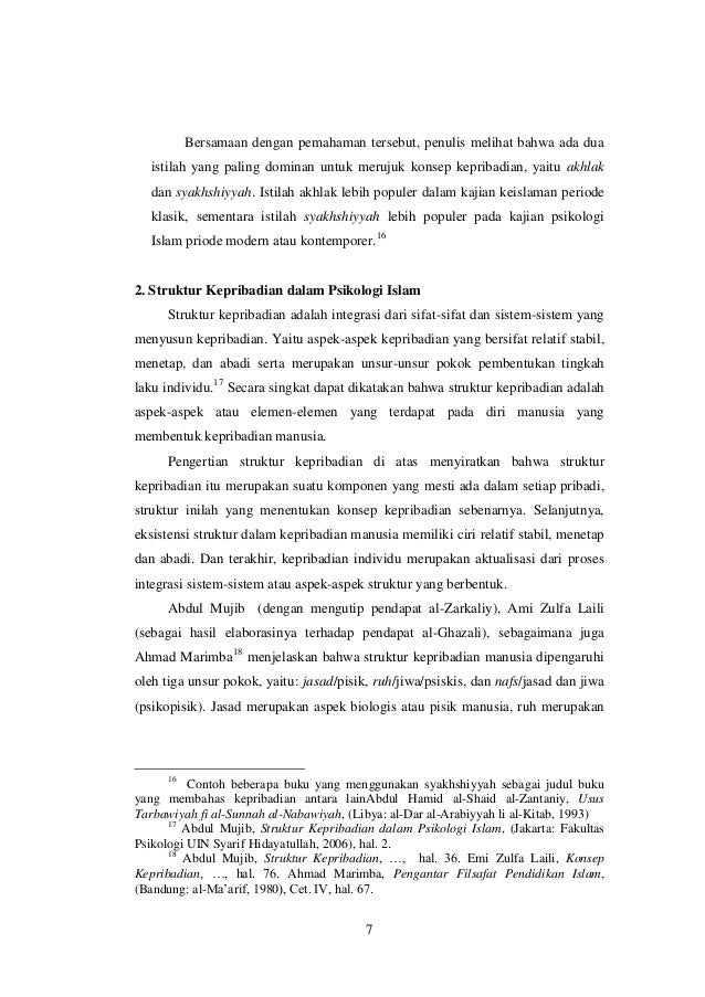 Kepribadian Dalam Psikologi Islami