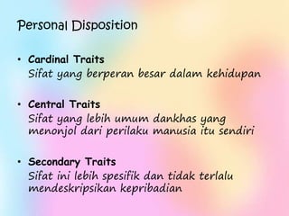 Cardinal Disposition Examples Kepribadian ppt | PPTX