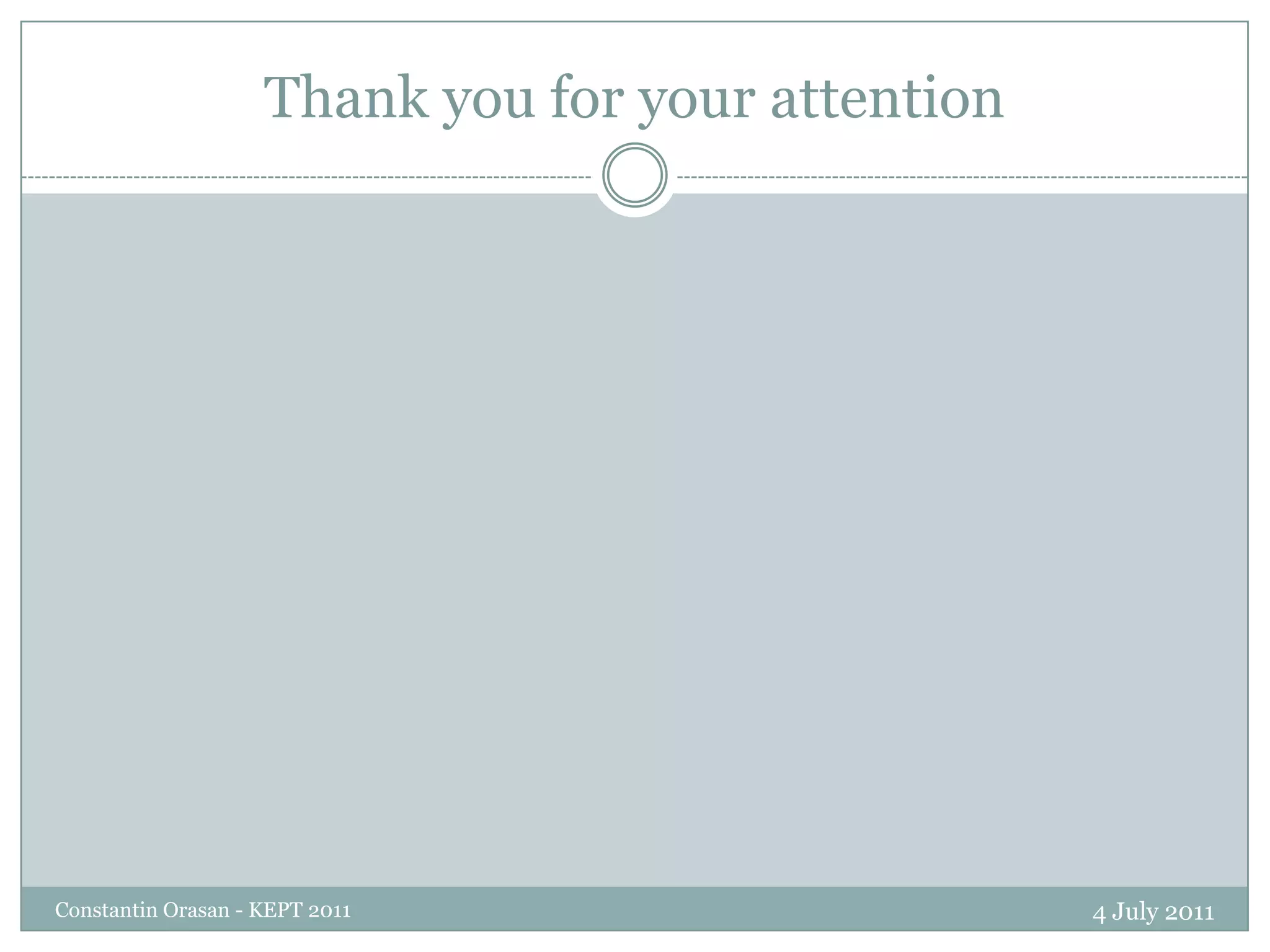 Closed domain QA for commercial companies4 July 2011Constantin Orasan - KEPT 2011Closed domain QA has a certain appeal with companiesThese companies normally have large databases of questions and answers from customersThe domain can be very clearly definedIn some cases the systems needed are actually canned QA systems 