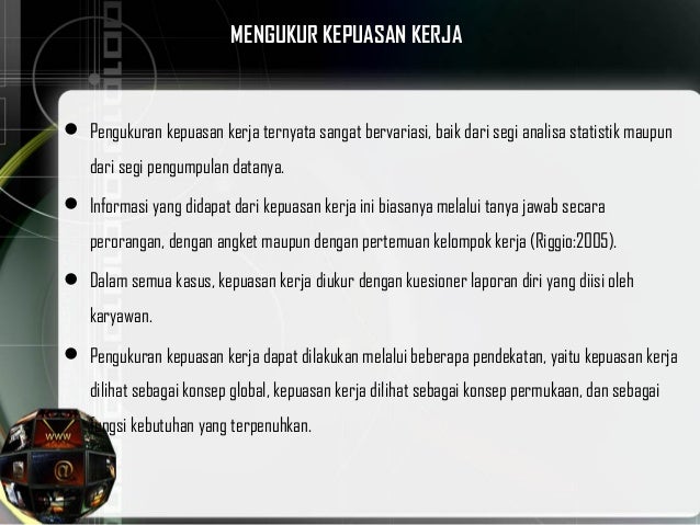 Kepuasan Kerja Pegawai Kepuasan Kerja Pegawai
