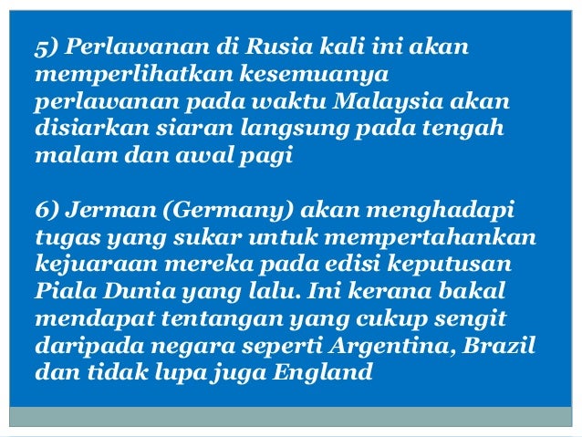 Keputusan Piala Dunia 2018 Terkini Russia